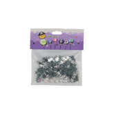 Confetti Star(Silver/10MM) packed in a clear bag for craft projects and decorations.